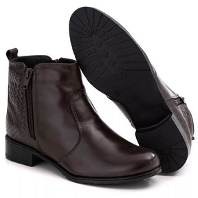 Bota Feminina Estilo Coturno Feminino Ranster Cano Curto Couro 100% Legitimo Lançamento 2021