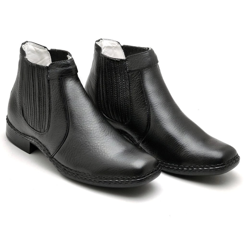 Botina Masculina Bota 100% Couro de Carneiro Legitimo Confortavel Sola Costurada a Mão Ranster Comfort.