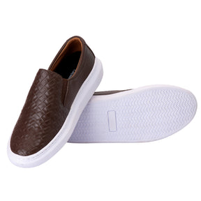 Tênis Masculino Mocassim Slip On Casual Couro Costarini® Compre 01 e Leve 02 + Brinde [Carteira e cinto]🔥