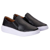 Tênis Masculino Mocassim Slip On Casual Couro Costarini + Brinde Carteira e Cinto