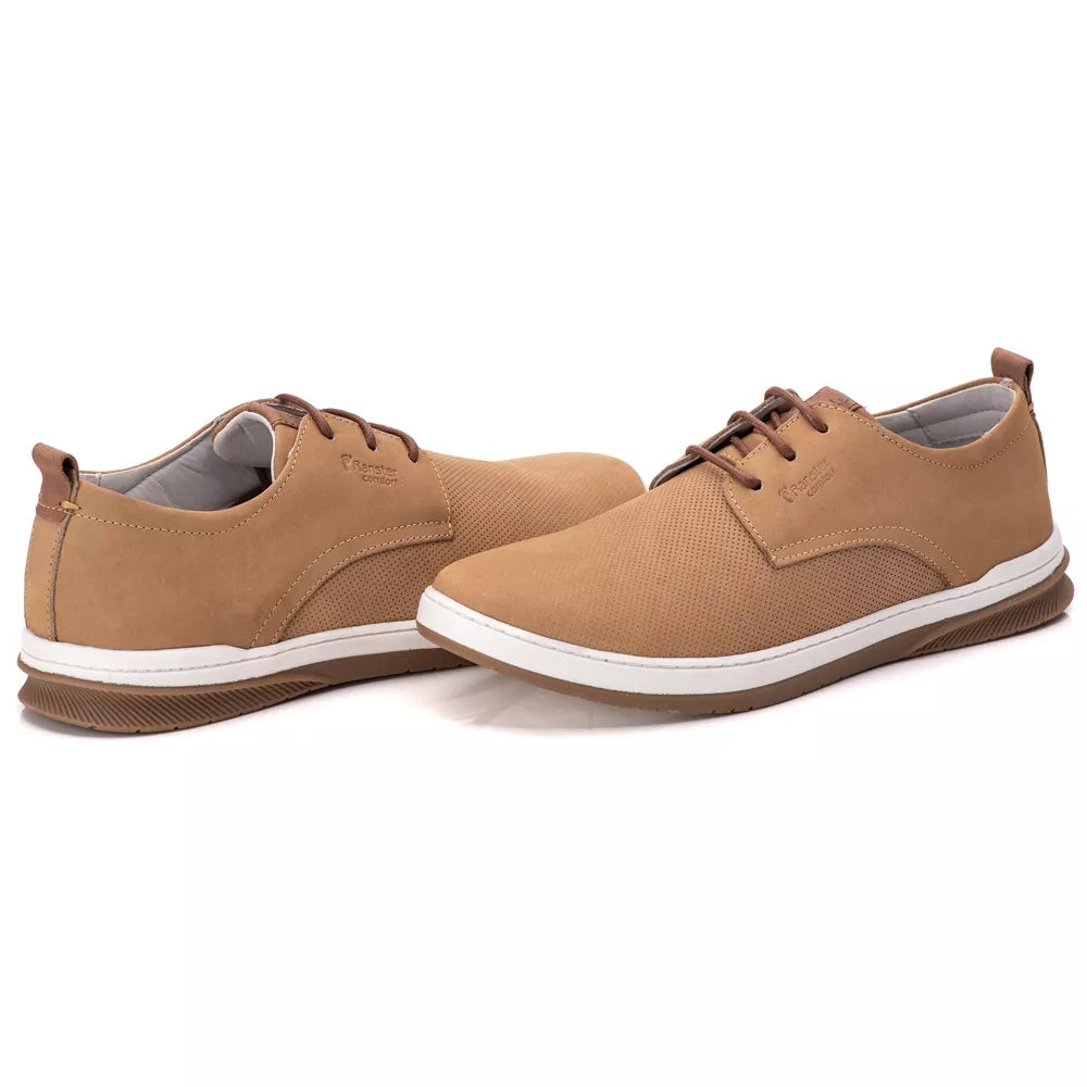 Sapatenis Masculino Casual Oxford Ranster Comfort 100% Couro Legitimo Palmilha Ultra Gel Confortavel