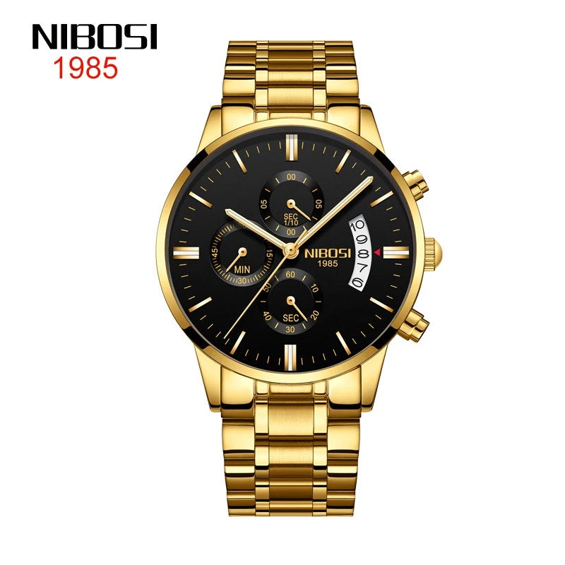 NIBOSI Men Watches Luxury Famous Top Brand Men's Fashion Military Quartz Wristwatch 2309