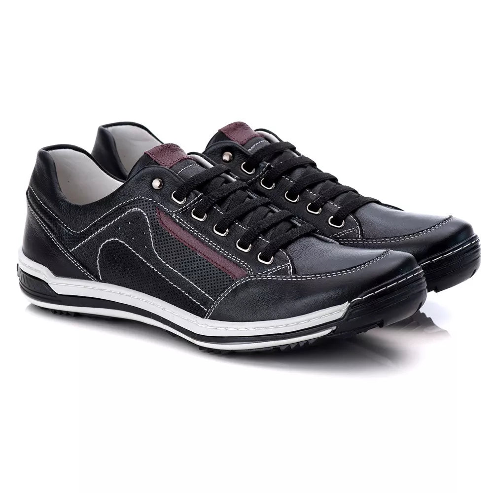 Tenis Masculino Sapatenis Casual Antistress Ranster Couro Legitimo Confortável Amortecimento em Gel