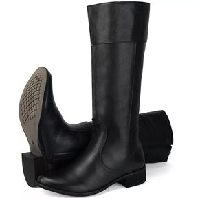 Bota Montaria Feminina Cano Longo Couro Legitimo Preto