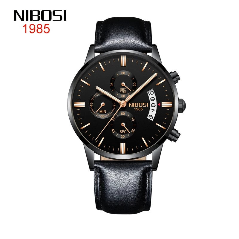 NIBOSI Men Watches Luxury Famous Top Brand Men's Fashion Military Quartz Wristwatch 2309