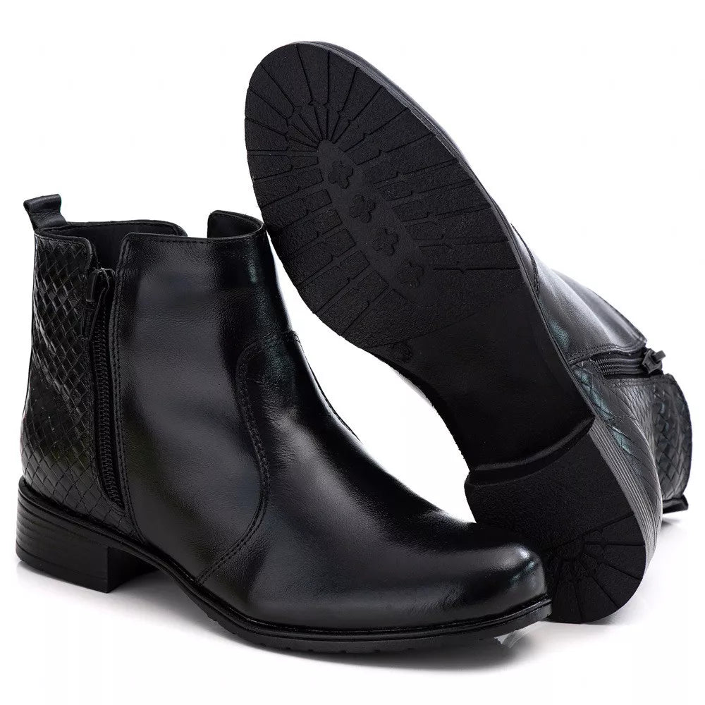 Bota Feminina Estilo Coturno Feminino Ranster Cano Curto Couro 100% Legitimo Lançamento 2021