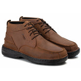 Bota Masculina Comfort Couro Rústico Leve Conforto Em Gel