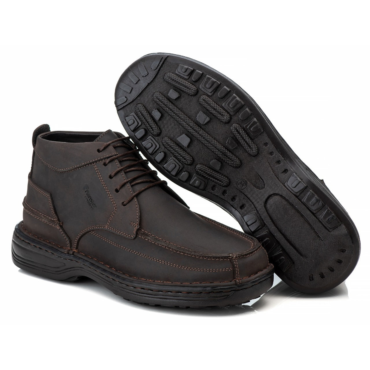 Bota Masculina Comfort Couro Rústico Leve Conforto Em Gel