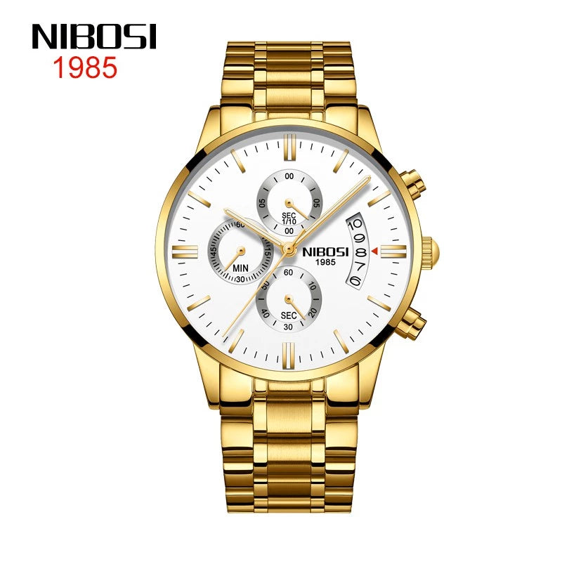 NIBOSI Men Watches Luxury Famous Top Brand Men's Fashion Military Quartz Wristwatch 2309