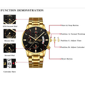 NIBOSI Men Watches Luxury Famous Top Brand Men's Fashion Military Quartz Wristwatch 2309