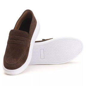 Tenis Masculino Casual em Couro Legitimo Camurça Slip On Sola Alta Confortavel Estilo 2023