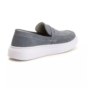 Tenis Masculino Casual em Couro Legitimo Camurça Slip On Sola Alta Confortavel Estilo 2023