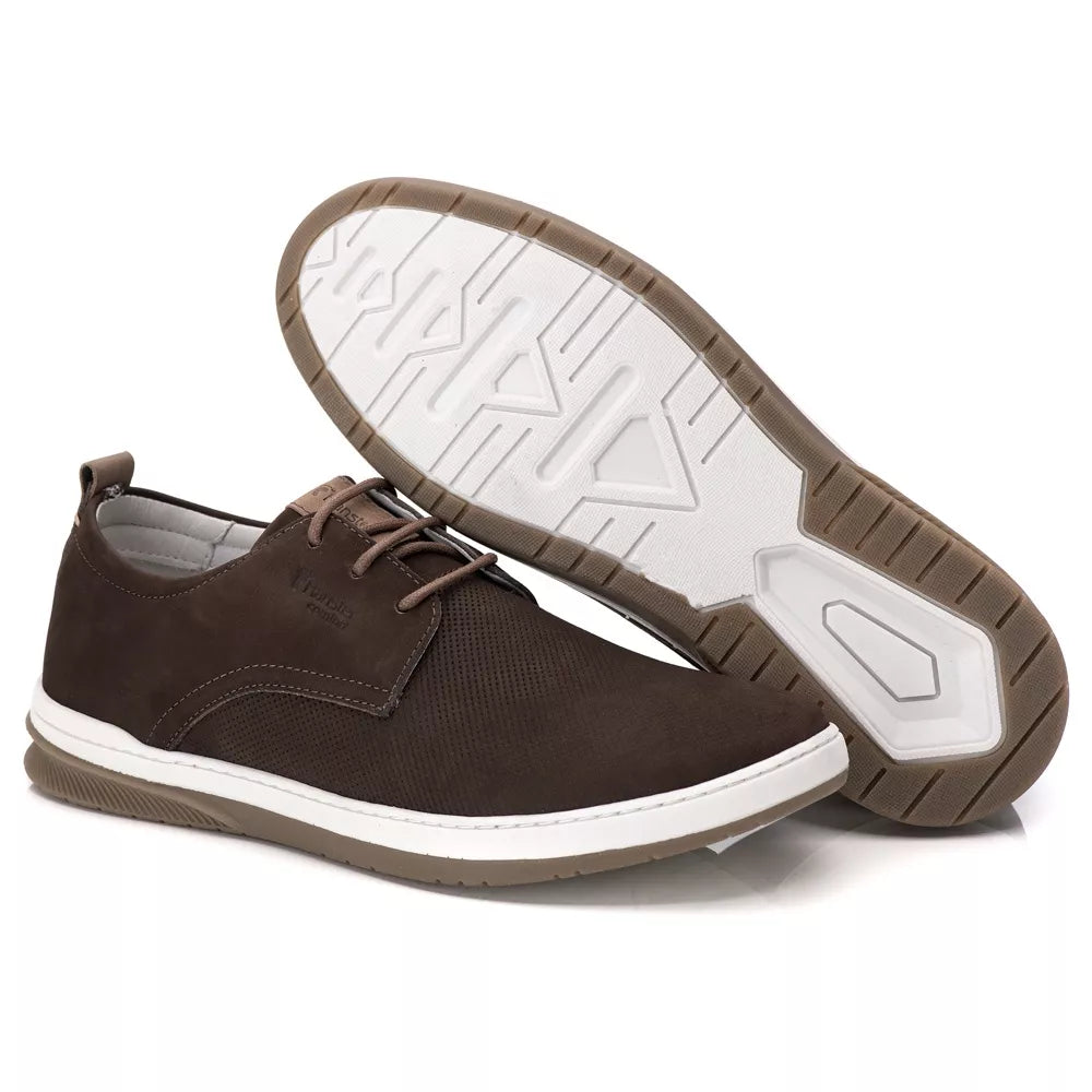 Sapatenis Masculino Casual Oxford Ranster Comfort 100% Couro Legitimo Palmilha Ultra Gel Confortavel