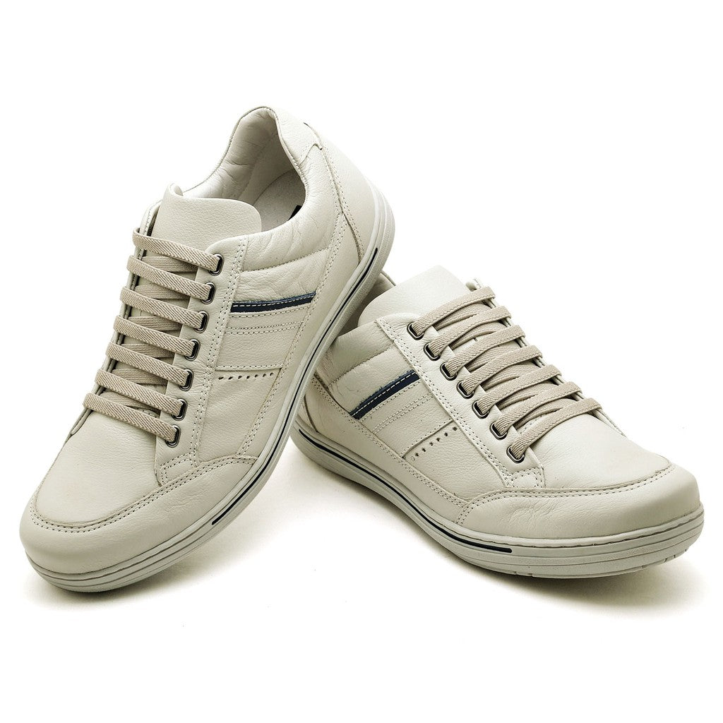 Sapatenis Casual Ranster Comfort Antistress Tenis 100% Couro Legitimo Palmilha Anatômica em Gel Super Confortavel