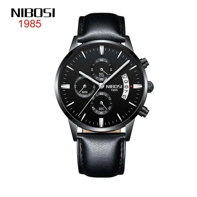 NIBOSI Men Watches Luxury Famous Top Brand Men's Fashion Military Quartz Wristwatch 2309